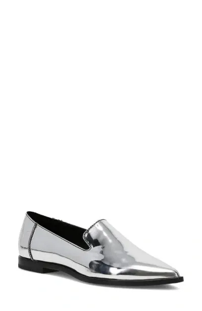 Frye Kenzie Venetian Pointed Toe Loafer In Silver