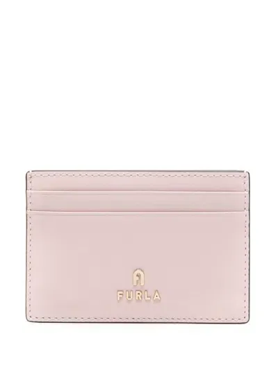 Furla Camelia Small Leather Card Case In Pink