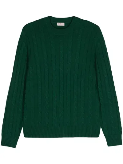 Fursac Cable-knit Jumper In Green