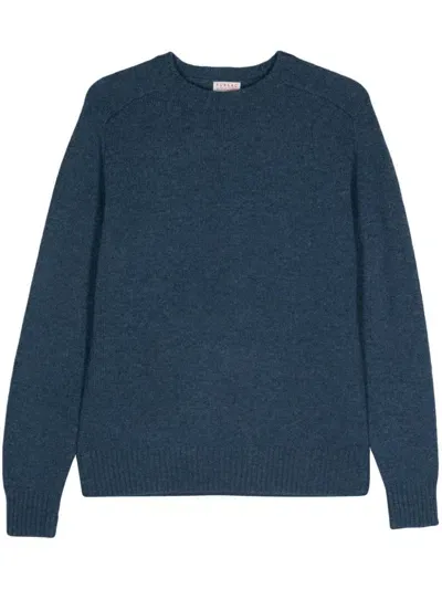 Fursac Fine-knit Wool Jumper In Blue