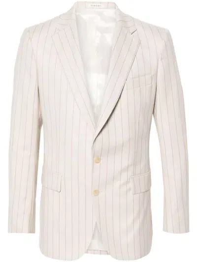 Fursac Virgin Wool Blazer In Neutrals