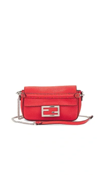 Fwrd Renew Fendi 2 Way Baguette Shoulder Bag In Red