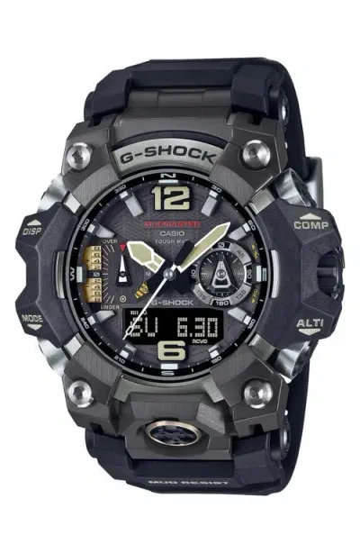 G-shock Master Of G Mudmaster Resin Casio Ana-digi Watch, 58.7mm In Black