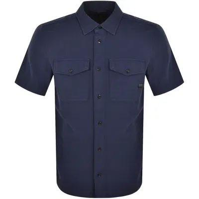 G-star G Star Raw Marine Slim Short Sleeved Shirt Blue