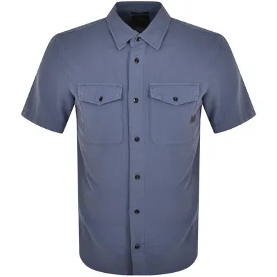 G-star G Star Raw Marine Slim Short Sleeved Shirt Blue