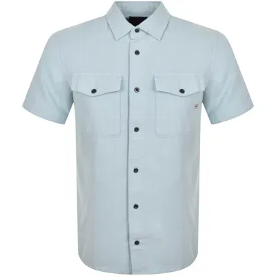 G-star G Star Raw Marine Slim Short Sleeved Shirt Blue