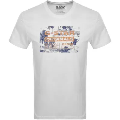 G-star G Star Raw Originals Framed Palm T Shirt White