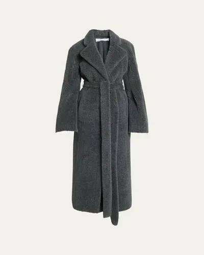 Gabriela Hearst Barring Plush Wool-blend Coat In Dark Grey