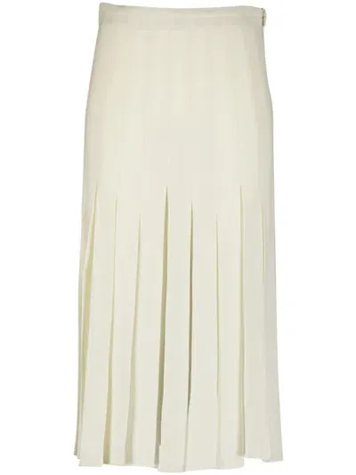 Gabriela Hearst Binka Pleated Wool Skirt In Neutrals