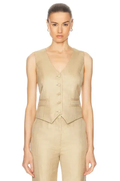 Gabriela Hearst Coleridge Vest In Hay Virgin Wool And Silk Linen