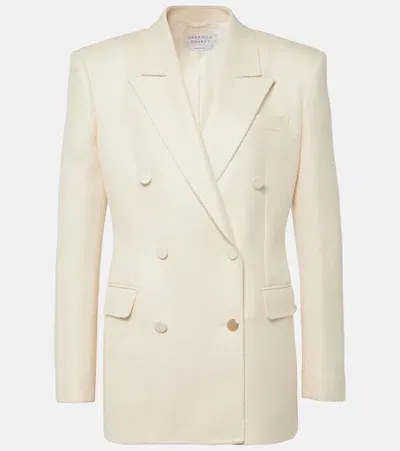 Gabriela Hearst Gavin Double-breasted Silk And Wool-blend Blazer In Ivory