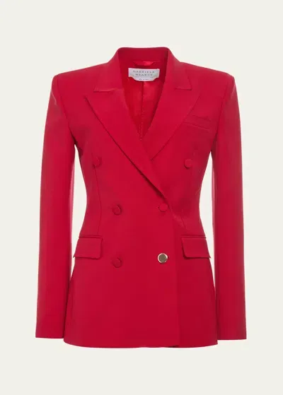 Gabriela Hearst Gavin Double-breasted Wool Blazer In Scarlet Red