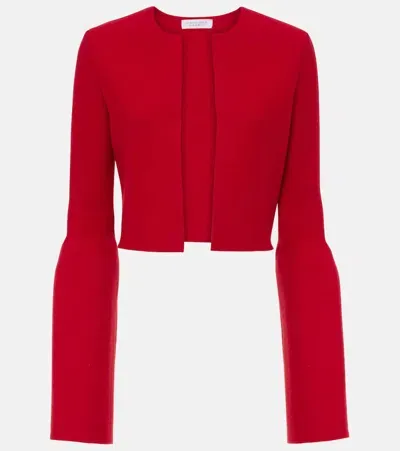 Gabriela Hearst Katlin Cropped Wool Jacket In Scarlet Red