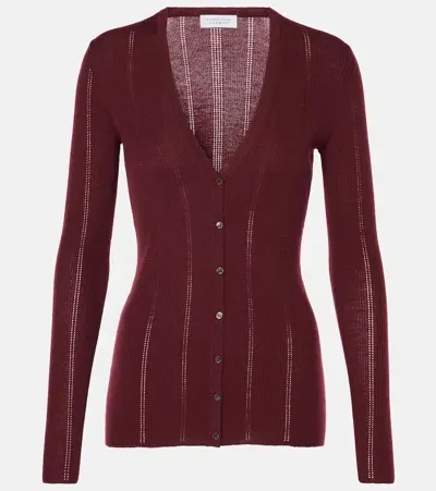 Gabriela Hearst Lillian Wool Cardigan In Burgundy