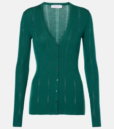 Gabriela Hearst Lillian Wool Cardigan In Emerald Green