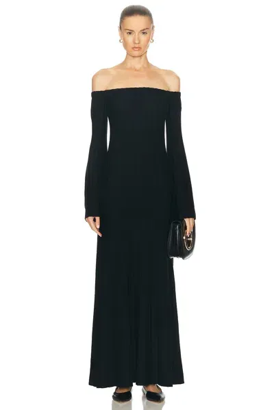 Gabriela Hearst Menil Wool Blend Rib Knit Midi Dress In Black  