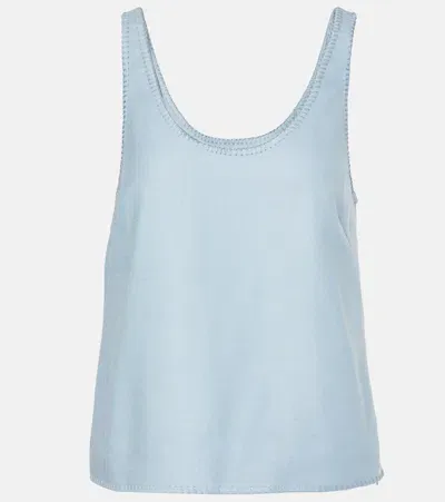 Gabriela Hearst Muriel Silk And Wool Tank Top In Blue