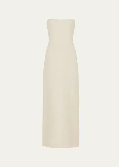 Gabriela Hearst Opus Strapless Wool Crepe Maxi Dress In Ivory