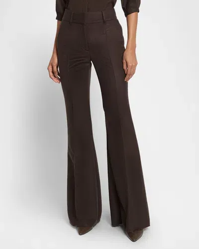 Gabriela Hearst Rhein Flare Leg Wool Pants In Brown