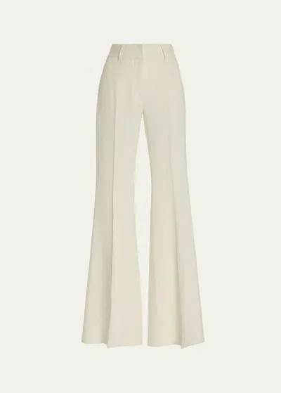 Gabriela Hearst Rhein Flared Cady Wool Pants In Ivory