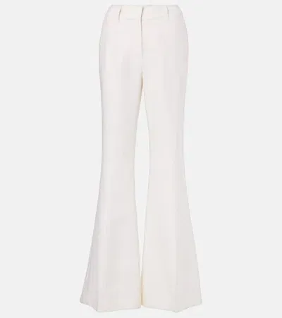 Gabriela Hearst Rhein High-rise Linen And Wool-blend Flared Pants In White