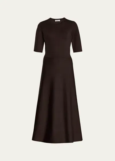 Gabriela Hearst Seymore Wool-cashmere Maxi Dress In Chocolate