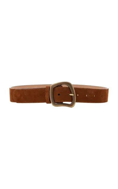 Gabriela Hearst Simone Medium Suede Belt In Brown