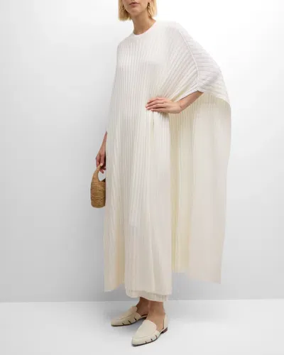 Gabriela Hearst Taos Wool-cashmere Rib Poncho In Ivory