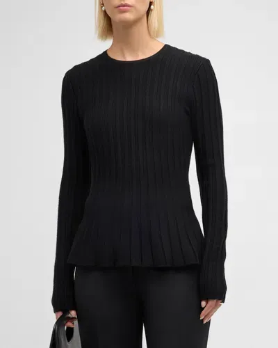 Gabriela Hearst Werner Wool-cashmere Rib Sweater In Black