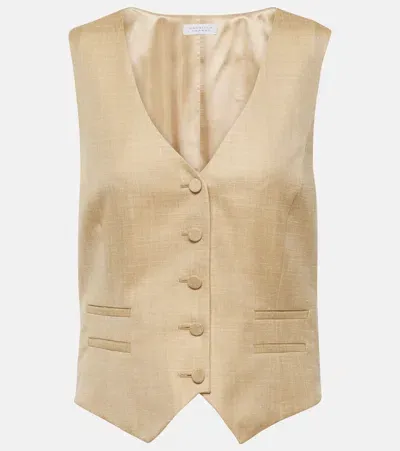 Gabriela Hearst Wool, Silk And Linen Vest In Beige