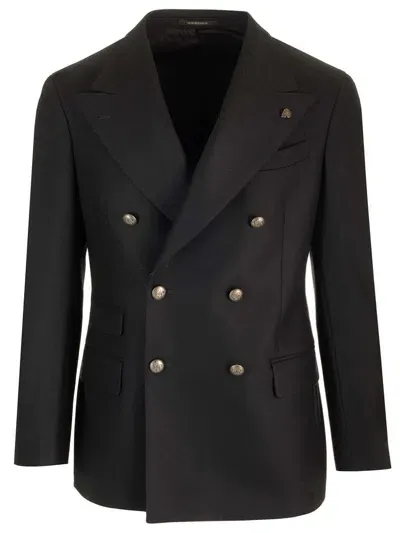 Gabriele Pasini Double-breasted Wool Jacket In Black