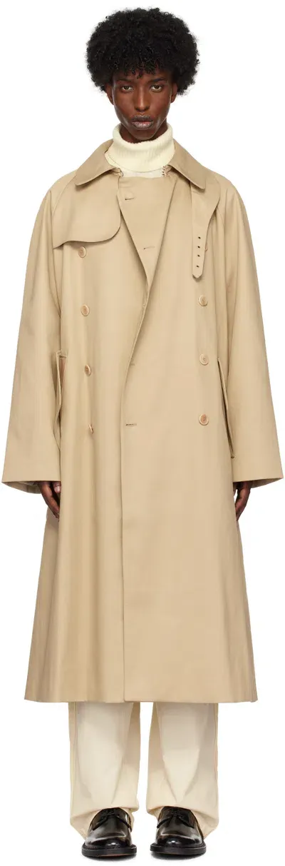 Galilee-by-sea Beige Olders Trench Coat In Brown