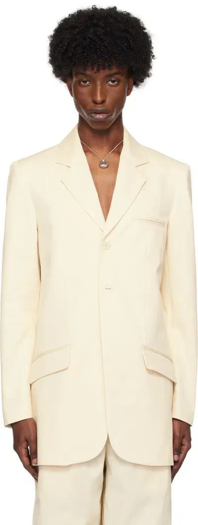 Galilee-by-sea Off-white Draft Blazer In Neutral