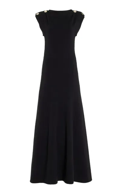 Galvan Fatima Knit Jersey Maxi Dress In Black