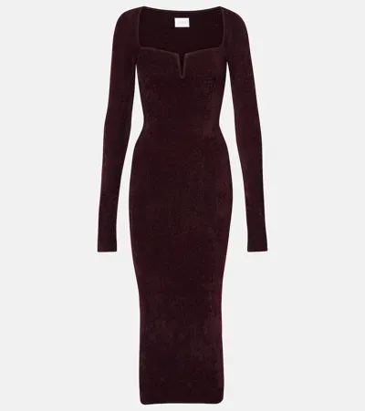 Galvan Freya Velvet Maxi Dress In Burgund