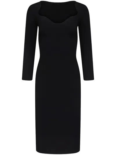 Galvan Kaia Stretch-knit Midi Dress In Black