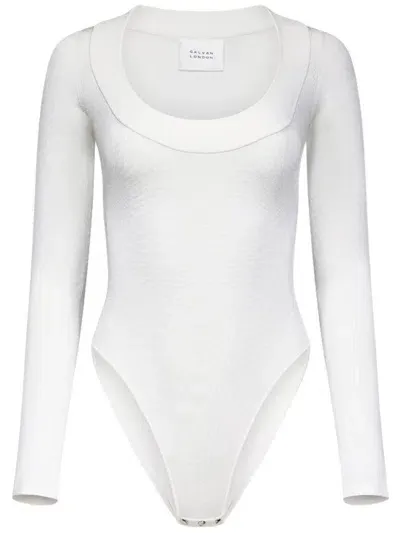 Galvan Sasha Boat-neck Bodysuit In White