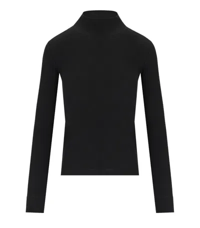 Ganni Black Ribbed Turtleneck Jumper