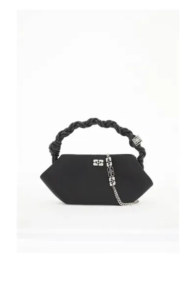 Ganni Borsa Mini Bou In Raso In Black