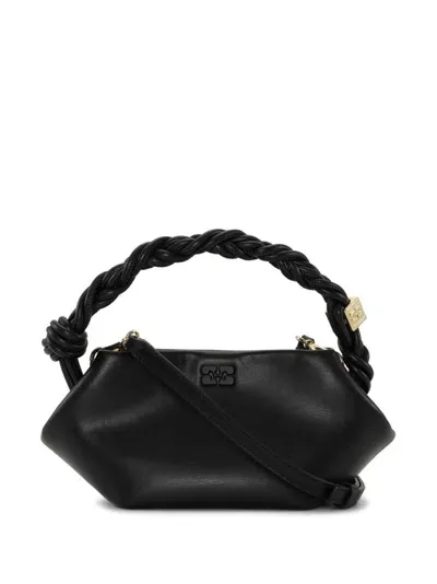 Ganni Bou Logo-embossed Tote Bag In Black  