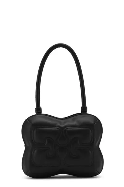 Ganni Butterfly Top Handle Bag In Black