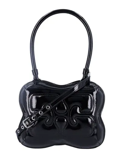 Ganni Butterfly Tote Bag In Black