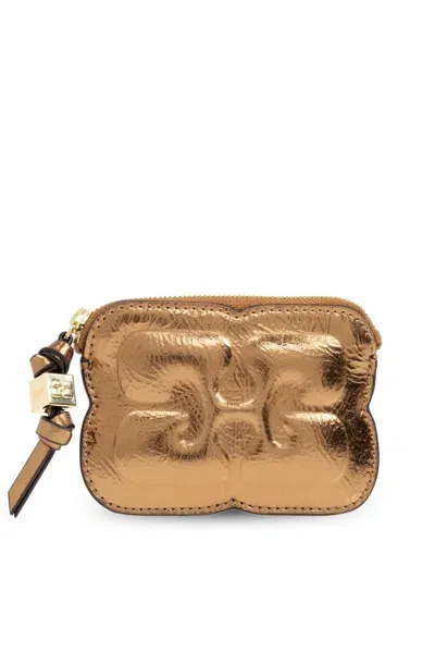 Ganni Card Holder In Gold