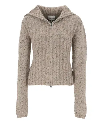 Ganni Cardigan In Beige