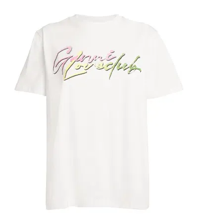 Ganni Cotton  Love Club T-shirt In White