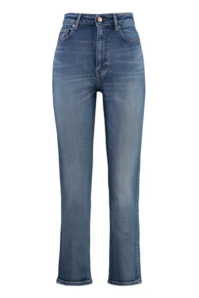 Ganni Cutye High-rise Slim Fit Jeans In Denim