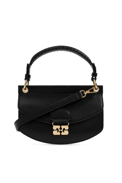 Ganni Handbag With Logo In Black