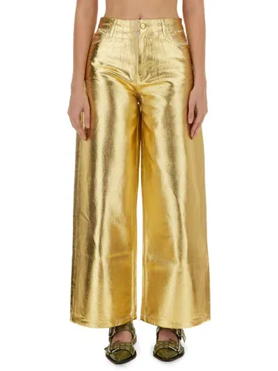 Ganni Jeans In Gold