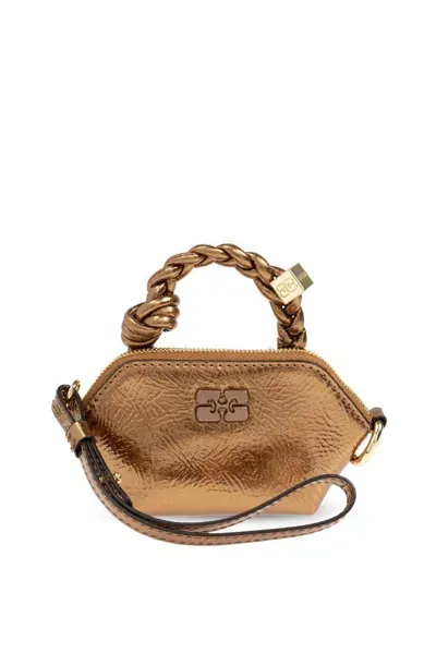 Ganni Logo Pouch In Brown