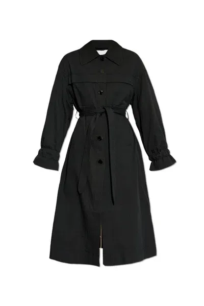 Ganni Oversize Cut Coat In Black